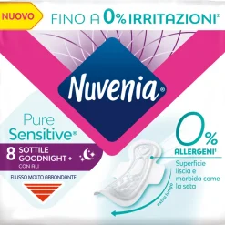 NUVENIA PURE SENSITIVE SOTTILE GOODNIGHT CON ALI 8 PEZZI   ASSORBENTI