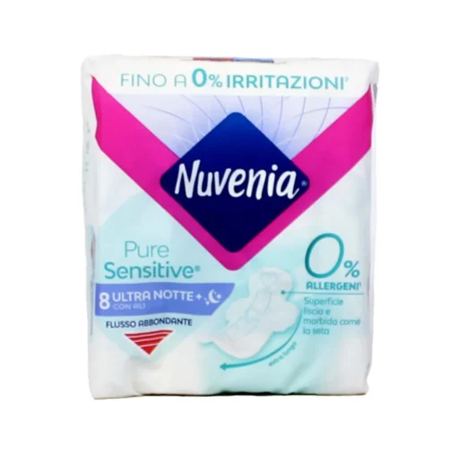 NUVENIA PURE SENSITIVE ULTRA NOTTE CON ALI 8 PZ  ASSORBENTI PELLI SENSIBILI
