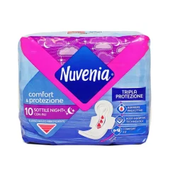 NUVENIA SOTTILE GOODNIGHT CON ALI FLUSSO MOLTO ABBONDANTE 10 PZ  ASSORBENTI