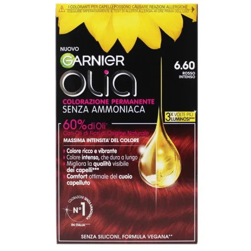 OLIA COLORAZIONE PERMANENTE SENZA AMMONIACA 6,60 ROSSO INTENSO