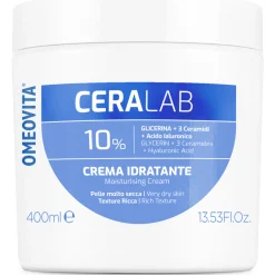 OMEOVITA CERALAB 10% CREMA IDRATANTE GLICERINA, CERAMIDI, ACIDO IALURONICO PER PELLE MOLTO SECCA VASO 400 ML