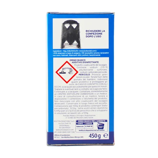 OMINO BIANCO ADDITIVO DISINFETTANTE DEO+ POLVERE 450 GR