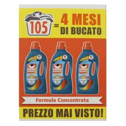 OMINO BIANCO DETERSIVO LIQUIDO BUCATO LAVATRICE COLOR+ 35 LAVAGGI x 3 PEZZI 4200 ML