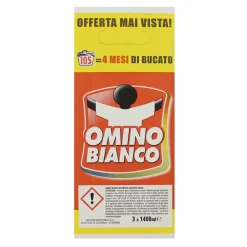 OMINO BIANCO DETERSIVO LIQUIDO BUCATO LAVATRICE COLOR+ 35 LAVAGGI x 3 PEZZI 4200 ML