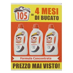 OMINO BIANCO DETERSIVO LIQUIDO BUCATO LAVATRICE IGIENIZZANTE 35 LAVAGGI x 3 PEZZI 4200 ML