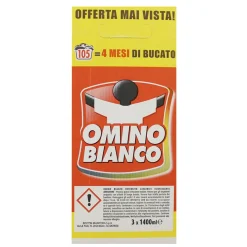 OMINO BIANCO DETERSIVO LIQUIDO BUCATO LAVATRICE IGIENIZZANTE 35 LAVAGGI x 3 PEZZI 4200 ML