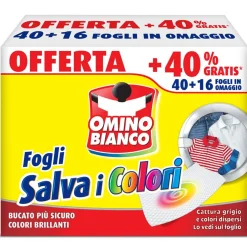 OMINO BIANCO SALVA I COLORI 40+16 FOGLI PER LAVATRICE
