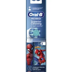 ORAL B PRO KIDS 3+ SPIDERMAN RICAMBIO 2 PEZZI per SPAZZOLINO ELETTRICO