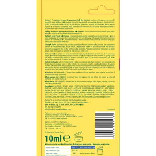 ORPHEA DOPOPUNTURA GEL BAMBINI ROLL ON 10 ML