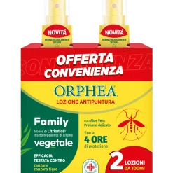 ORPHEA FAMILY LOZIONE ANTIPUNTURA VEGETALE OFFERTA X2 100 ML CADAUNO