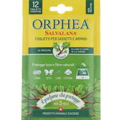 ORPHEA SALVALANA ANTI TARME FOGLIETTI EMANATORI LEGNO DI CEDRO 12 PZ