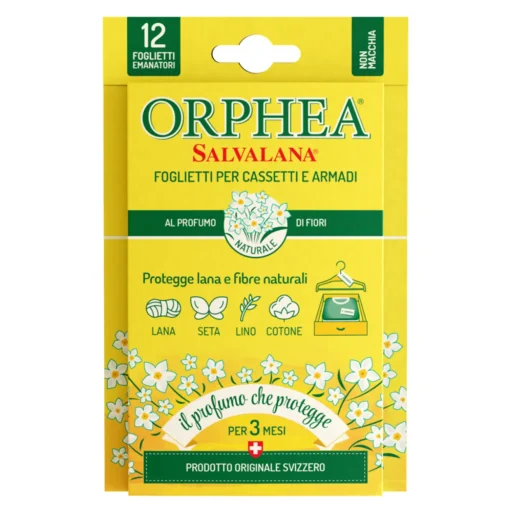 ORPHEA SALVALANA ANTI TARME FOGLIETTI EMANATORI FIORI 12 PZ