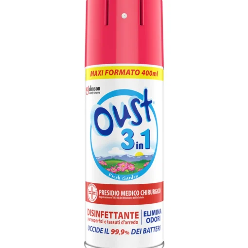 OUST 3in1 DISINFETTANTE ELIMINA ODORI FRESH GARDEN SPRAY MAXI FORMATO 400 ML