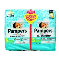 PAMPERS BABY DRY 5 JUNIOR 11-25 KG 16+16 PEZZI PACCO DOPPIO