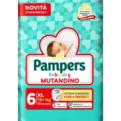 PAMPERS PANNOLINI BABY DRY MUTANDINO 6 EXTRALARGE 13 PZ 15+ KG
