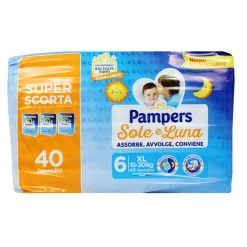 PAMPERS PANNOLINI SOLE E LUNA 6 XL 15-30 KG 40 PEZZI