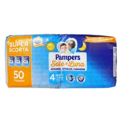 PAMPERS PANNOLINI SOLE E LUNA 4 MAXI 7-18 KG 50 PEZZI