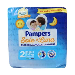PAMPERS PANNOLINI SOLE E LUNA 2 MINI 3-6 Kg 21 PZ.