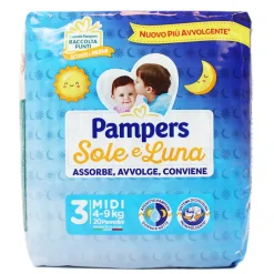 PAMPERS PANNOLINI SOLE E LUNA 3 MIDI 4-9 Kg 20 PZ.