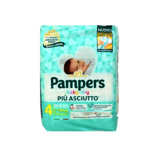 PAMPERS PANNOLINO BABY DRY 4 MAXI 7-18 KG 17 PANNOLINI