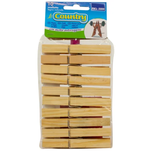 PARODI COUNTRY MOLLETTE LEGNO NATURALE 10 PZ