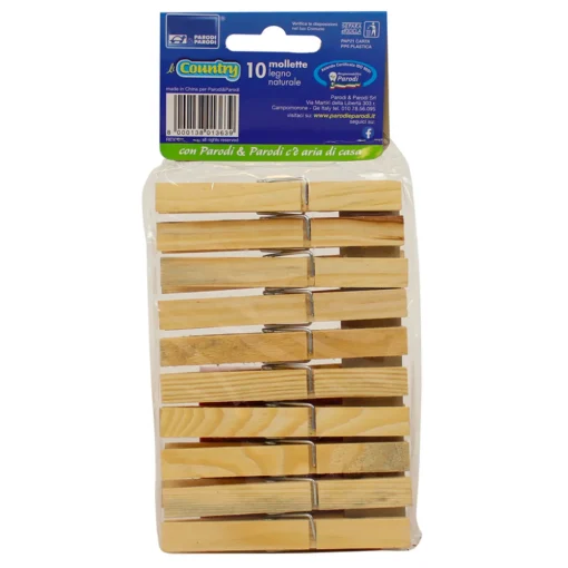 PARODI COUNTRY MOLLETTE LEGNO NATURALE 10 PZ
