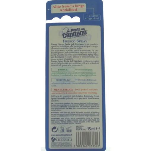 PASTA DEL CAPITANO FRESCO SPRAY ANTIALITOSI 15 ML