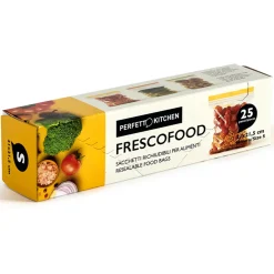 PERFETTO FRESCOFOOD 25 SACCHETTI RICHIUDIBILI PER ALIMENTI MISURA S H21x21,5 cm