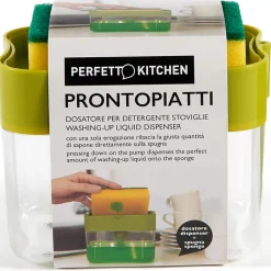 PERFETTO PRONTOPIATTI DOSATORE DISPENSER DETERGENTE STOVIGLIE CON SPUGNA