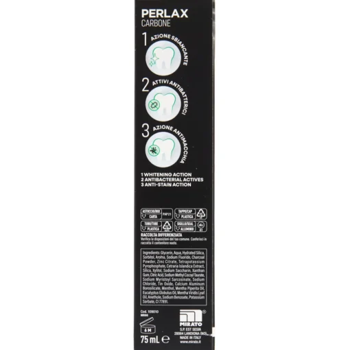 PERLAX DENTIFRICIO CARBONE 3X WHITE CARE SBIANCANTE ANTIMACCHIA CON MIGROGRANULI 75 ML