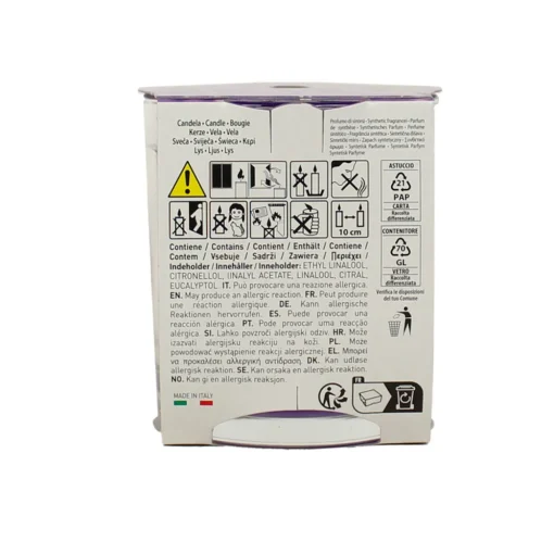 PETALI CANDELA PROFUMA AMBIENTE LAVANDA IN BICCHIERE DI VETRO 170 GRAMMI ARDENZA 45 ORE Diam.6,5sm e H 8cm