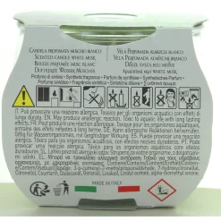 PETALI CANDELA PROFUMA AMBIENTE 30H FRAGRANZA MUSCHIO BIANCO 120 GRAMMI  VASETTO IN VETRO
