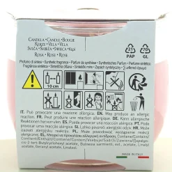 PETALI CANDELA PROFUMA AMBIENTE 30H FRAGRANZA ROSA 120 GRAMMI VASETTO IN VETRO