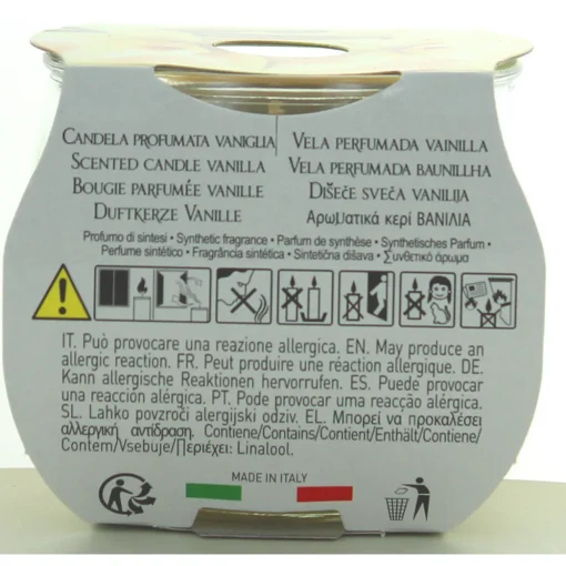 PETALI CANDELA PROFUMA AMBIENTE 30H FRAGRANZA VANIGLIA 120 GRAMMI VASETTO IN VETRO