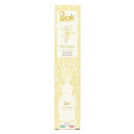 PETALI PROFUMATORE PER AMBIENTI DIFFUSORE CON BASTONCINI FRAGRANZA VANIGLIA 100 ML