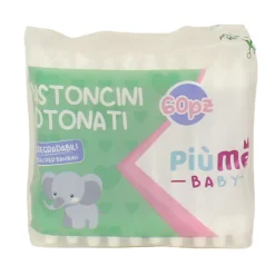PIUME 60 BASTONCINI COTONATI BIODEGRADABILI PER BAMBINI