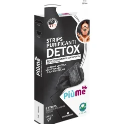 PIUME 8 STRIP PURIFICANTI DETOX PUNTI NERI CARBONE VEGETALE E ZENZERO BIO
