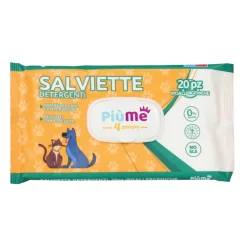 PIUME 4 ZAMPE SALVIETTE DETERGENTI CANI, GATTI 20 PEZZI