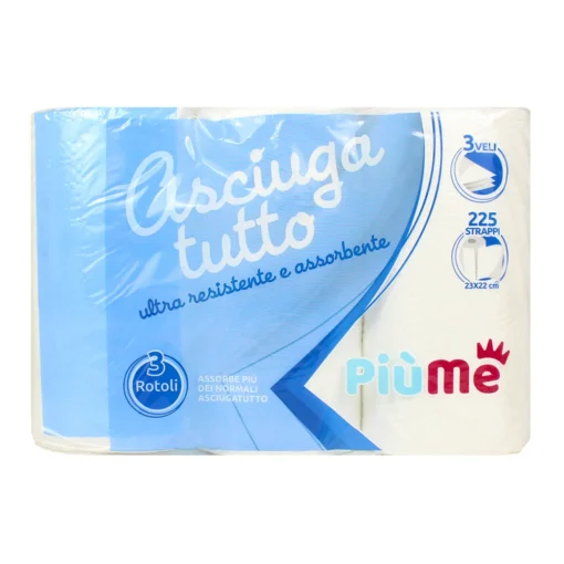 PIUME ASCIUGATUTTO 3 ROTOLI 3 VELI 75 STRAPPI