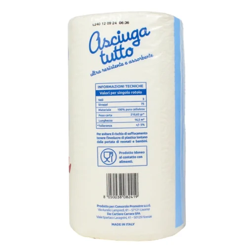 PIUME ASCIUGATUTTO 3 ROTOLI 3 VELI 75 STRAPPI