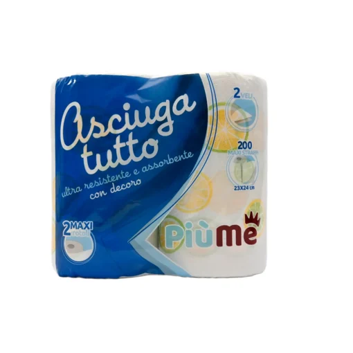 PIUME ASCIUGATUTTO DECORATO 2 ROTOLI 2 VELI 100 STRAPPI