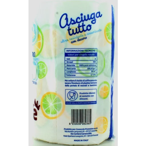 PIUME ASCIUGATUTTO DECORATO 2 ROTOLI 2 VELI 100 STRAPPI