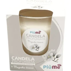 PIUME CANDELA PROFUMATA PROFUMAZIONE AMBIENTE MAGNOLIA BIANCA 120 GRAMMI