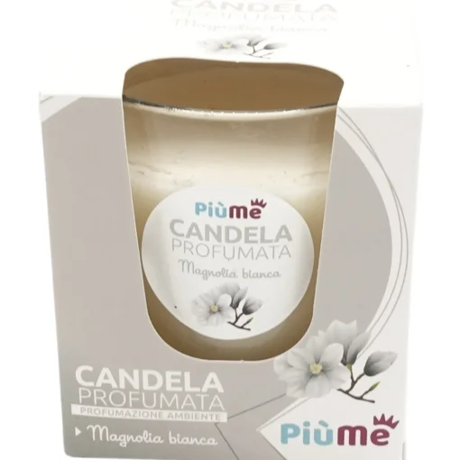 PIUME CANDELA PROFUMATA PROFUMAZIONE AMBIENTE MAGNOLIA BIANCA 120 GRAMMI