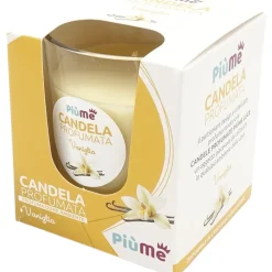 PIUME CANDELA PROFUMATA PROFUMAZIONE AMBIENTE VANIGLIA 120 GRAMMI