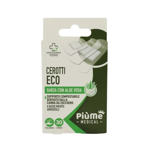 PIUME CEROTTI TRASPARENTI GARZA ALOE 30 PEZZI 3 FORMATI