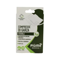 PIUME COMPRESSE GARZA 15x15 TNT 20 PEZZI