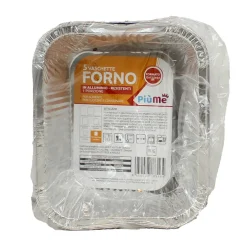 PIUME CONTENITORE IN ALLUMINIO 1 PORZIONE 5 PEZZI SENZA COPERCHIO