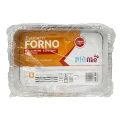 PIUME CONTENITORE IN ALLUMINIO 6 PORZIONI 2 PEZZI SENZA COPERCHIO