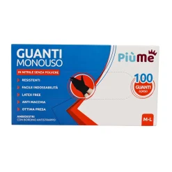 PIUME GUANTI IN NITRILE USA & GETTA 100 PEZZI MISURA M/L